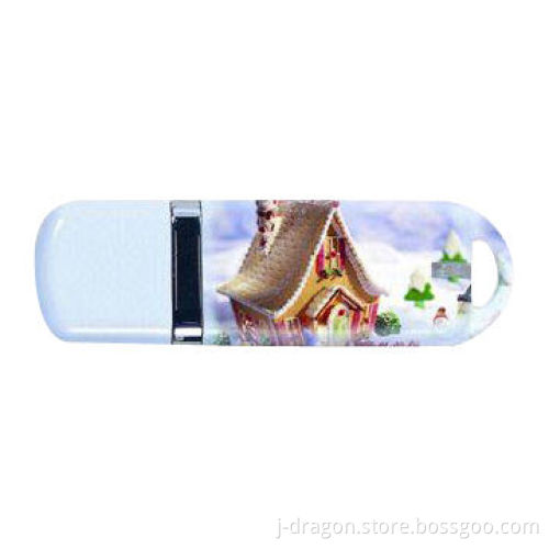 Classic Plastic USB Flash Drive with 1 to 32GB Storage, Data Preload and Full-color Printing Service